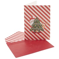 Weihnachtsgrußkarte mit sortierten Weihnachtsmann-Motiven - 1 Stück