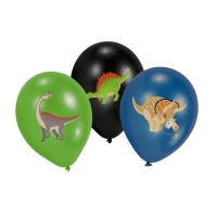 Prähistorische Dinosaurier Latex-Ballons 27,5 cm - Amscan - 6 Stück