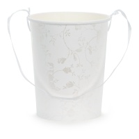 Blumeneimer mit floralem Design aus Papier, 13 cm