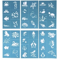 Schablonen-Set für Meeres-Make-up - 6 Stück