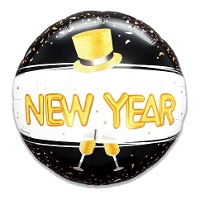 Gelber Happy New Year Ballon 51 x 45 cm