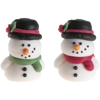 3D Schneemann Zuckerfiguren - Dekora - 48 Stück