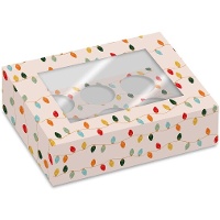Box für 6 Cupcakes mit Weihnachtslichtern - 2 Einheiten