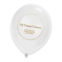 Latexballons zur Ersten Kommunion in Gold, 30 cm - 6 Stück