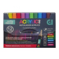 Acrylic Go Acrylmarker 4-5 mm, Grundfarben - Artis Decor - 12 Stück