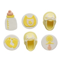 Gelbe Babyzuckerfiguren - Decora - 6 Stück