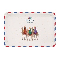 Bandejas de los Reyes Magos blancas de 25 x 34 cm - 2 unidades