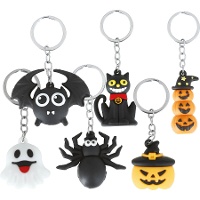 Sortierte Halloween-Schlüsselanhänger - 6 Stück