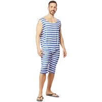 Blaues Badeanzug-Kostüm im Stil der 1920er-Jahre für Herren