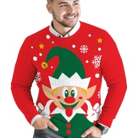 Weihnachtselfen-Pullover für Herren