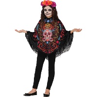 Tag der Toten Poncho für Mädchen