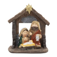 Figur der Geburt Christi im Stall von Bethlehem aus Harz, 10,3 cm