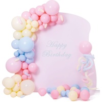 Pastellfarbene Ballongirlande - 96 Stück