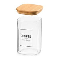 Borosilikatglasbehälter 1,2 L mit Bambusdeckel Coffee