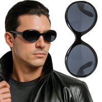 Ovale schwarze Brille