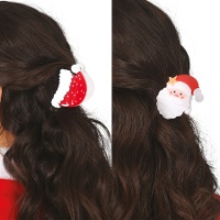 Sortierte Weihnachtshaarspangen, 7 cm - 2 Stück