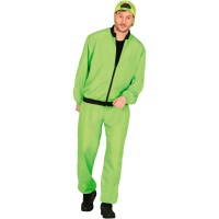 80er Jahre Neon-Grünes Athleten-Kostüm für Herren
