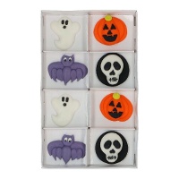Halloween-Zuckerfiguren mit Fledermaus und Kürbis - Wilton - 8 Stück