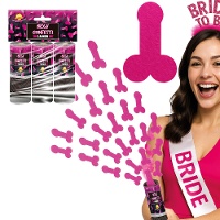 Cañón de confeti de Penes Fucsia de 10,5 cm - 3 unidades