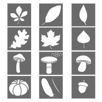 Schablonen Schablonen Herbst Figuren 9 x 9 cm - Artemio - 12 Einheiten
