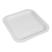Quadratische weiße Pappteller - 100 Stück, 23 cm