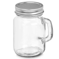 Transparentes 120 ml Glasgefäß mit Henkel