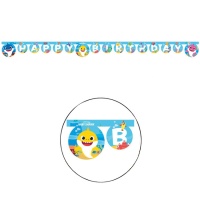 Happy Birthday Baby Shark Papiergirlande - 2m