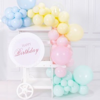 Girlande aus Pastellfarbenen und transparenten Ballons - 74 Stück