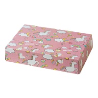 Schachtel in Rosa mit Einhorn-Motiv, 23,5 x 16 x 5 cm
