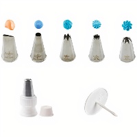 Set mit Spritztüllen, Adapter und Blumenhalter - Decora