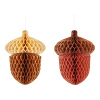 Herbstliche Eichel-Anhänger, 27 cm - 2 Stück