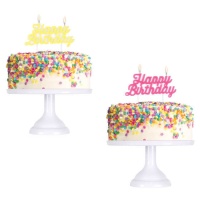 Happy Birthday Fluorkerze - 1 Stück