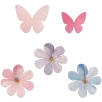 Bunte Blumen- und Schmetterlingsoblaten