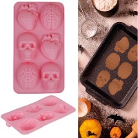 Silikonform für Halloween-Figuren, 28 x 16 cm - 6 Kavitäten