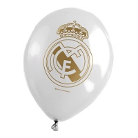 Latexballons von Real Madrid mit goldenem Wappen - 6 Stück