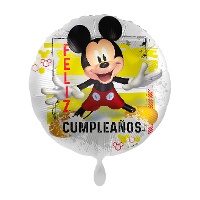 Mickey-Folienballon mit Aufdruck 'Feliz Cumpleaños', ca. 43 cm
