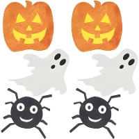 Glitter Trick or Treat Dekoration - 6 Stück