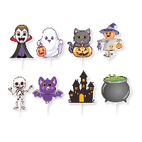 Sortierte Halloween-Cupcake-Picks - Dekora - 16 Stück
