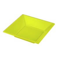 17 cm tiefe Teller aus farbigem Kunststoff - 4 Stück.