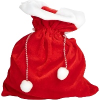 Weihnachtsmann-Sack aus Samt, 30 x 40 cm