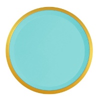 Runde Teller mit Goldrand 17 cm - 10 Stück