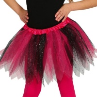 Zweifarbiger Tutu-Rock für Kinder mit Glitzer - 30 cm