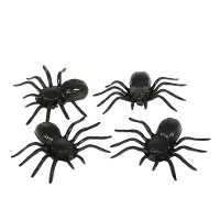 10 cm schwarze Spinnen - 4 Stück