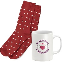 Valentinstag Tasse und Socken Geschenkset