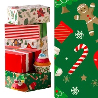 Gingerbread-Motiv Süßigkeitenbox, 18 x 13,5 x 7,5 cm - Decora