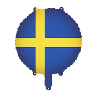 Schweden-Flaggen-Folienballon, Ø 35 cm