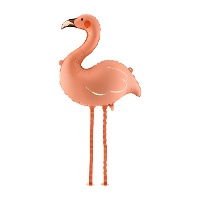 Korallenfarbener Flamingo-Ballon mit Beinen, 67 x 67 cm