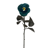 Blaue und schwarze Rosenblüte mit Katzenauge 42 cm