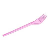 Fluoreszierende farbige Kunststoffgabeln 17 cm - 15 Stück.