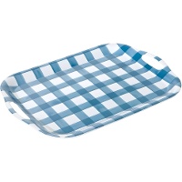Tablett 41 x 29 cm - blaues Vichy-Karo